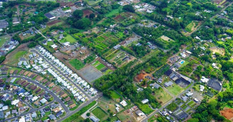 Parks - Aerial View of a Suburban Area on Oahu Island, Hawaii